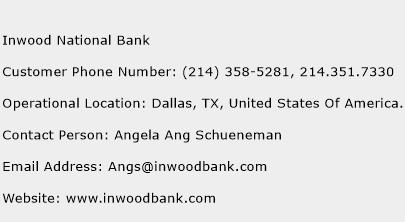 Inwood National Bank Phone Number Customer Service