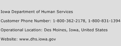 Iowa Department of Human Services Phone Number Customer Service