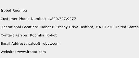 Irobot Roomba Phone Number Customer Service