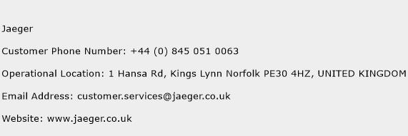 Jaeger Phone Number Customer Service