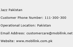 Jazz Pakistan Phone Number Customer Service