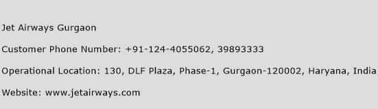 Jet Airways Gurgaon Phone Number Customer Service