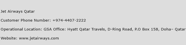 Jet Airways Qatar Phone Number Customer Service