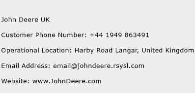 John Deere UK Phone Number Customer Service