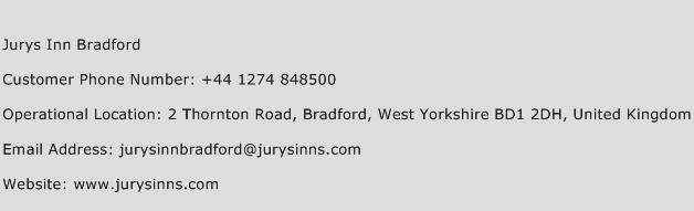 Jurys Inn Bradford Phone Number Customer Service