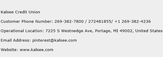 Kalsee Credit Union Phone Number Customer Service