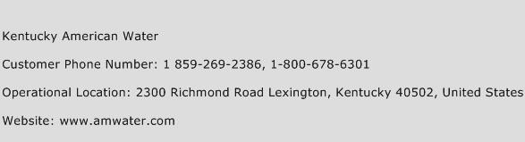 Kentucky American Water Phone Number Customer Service
