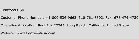 Kenwood USA Phone Number Customer Service