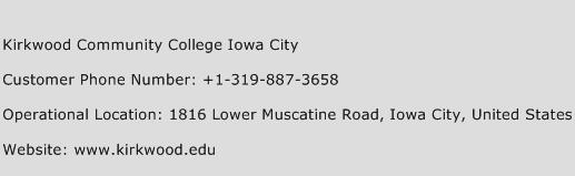 Kirkwood Community College Iowa City Phone Number Customer Service