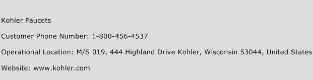 Kohler Faucets Phone Number Customer Service