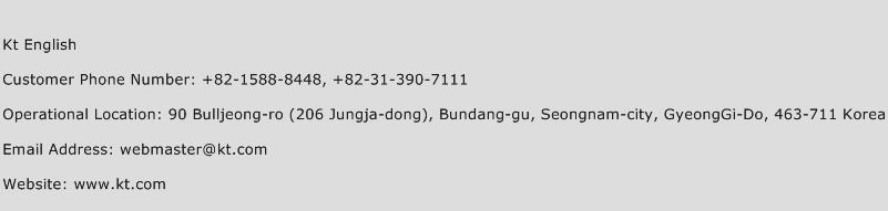 Kt English Phone Number Customer Service