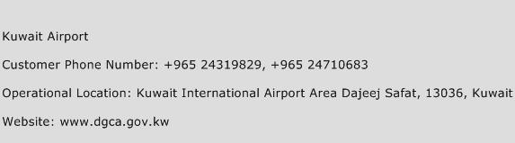 Kuwait Airport Phone Number Customer Service