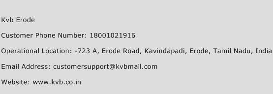 Kvb Erode Phone Number Customer Service