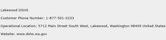 Lakewood DSHS Phone Number Customer Service