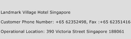 Landmark Village Hotel Singapore Phone Number Customer Service