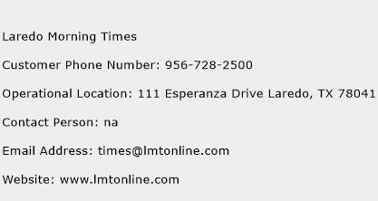 Laredo Morning Times Phone Number Customer Service