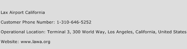Lax Airport California Phone Number Customer Service
