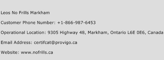 Leos No Frills Markham Phone Number Customer Service