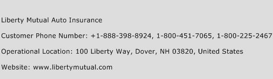 Liberty Mutual Auto Insurance Phone Number Customer Service