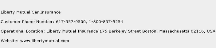 Liberty Mutual Car Insurance Phone Number Customer Service