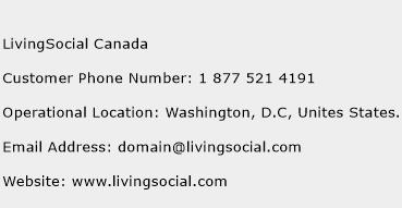 LivingSocial Canada Phone Number Customer Service
