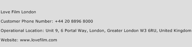 Love Film London Phone Number Customer Service