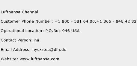 Lufthansa Chennai Phone Number Customer Service