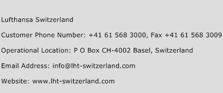 Lufthansa Switzerland Phone Number Customer Service