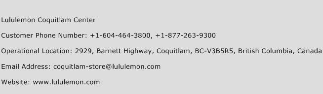 Lululemon Coquitlam Center Phone Number Customer Service