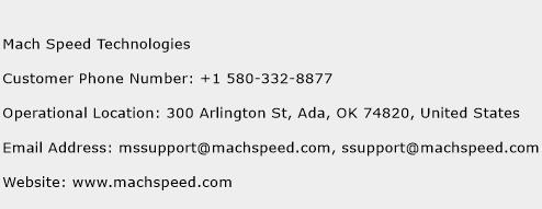 Mach Speed Technologies Phone Number Customer Service