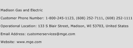 Madison Gas and Electric Phone Number Customer Service