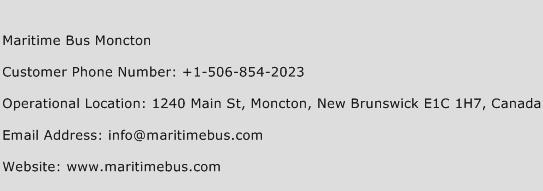 Maritime Bus Moncton Phone Number Customer Service
