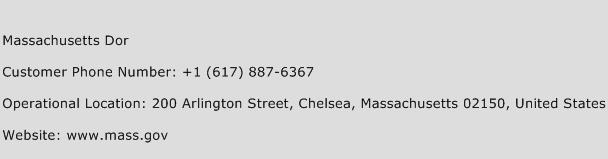 Massachusetts Dor Phone Number Customer Service