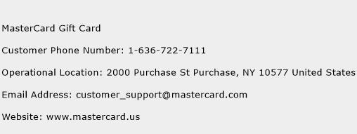 MasterCard Gift Card Phone Number Customer Service