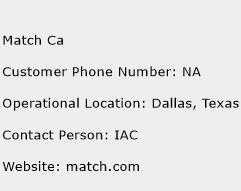 Match Ca Phone Number Customer Service