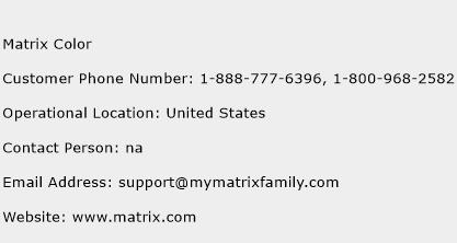 Matrix Color Phone Number Customer Service