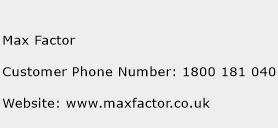 Max Factor Phone Number Customer Service