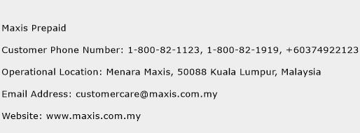Maxis Prepaid Phone Number Customer Service