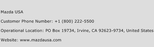 Mazda USA Phone Number Customer Service