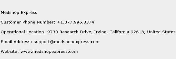 Medshop Express Phone Number Customer Service