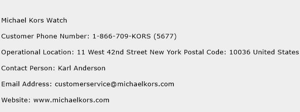 Michael Kors Watch Phone Number Customer Service