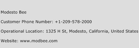 Modesto Bee Phone Number Customer Service