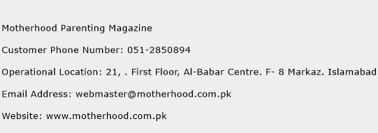 Motherhood Parenting Magazine Phone Number Customer Service