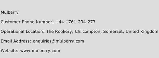 Mulberry Phone Number Customer Service