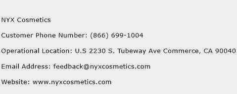 NYX Cosmetics Phone Number Customer Service
