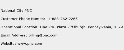 National City PNC Phone Number Customer Service