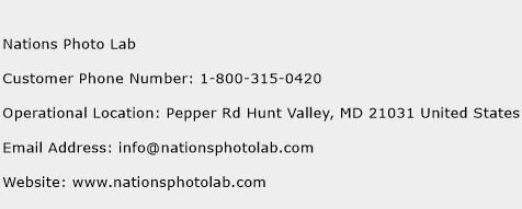 Nations Photo Lab Phone Number Customer Service