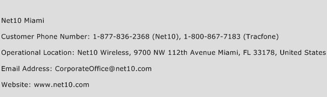 Net10 Miami Phone Number Customer Service