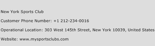 New York Sports Club Phone Number Customer Service