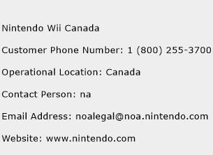 Nintendo Wii Canada Phone Number Customer Service